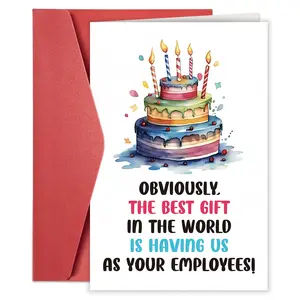 1PC Happy Birthday Card for Boss Leader Manager, Funny Boss Birthday Card Gift from Employee, The Best Gift is Having Us As Your Employees, Greeting Card