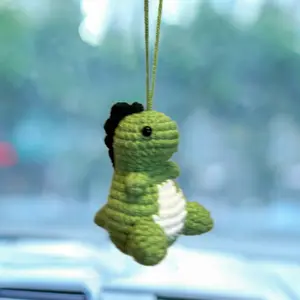Cute Crochet Dinosaur Car Hanging Ornament, Car Hanger Ornament, Car Rearview Mirror Hanging Decoration, Car Interior Decoration Accessories, Car Interior Accessory for Women & Men, Car Trinkets, Car Ornaments