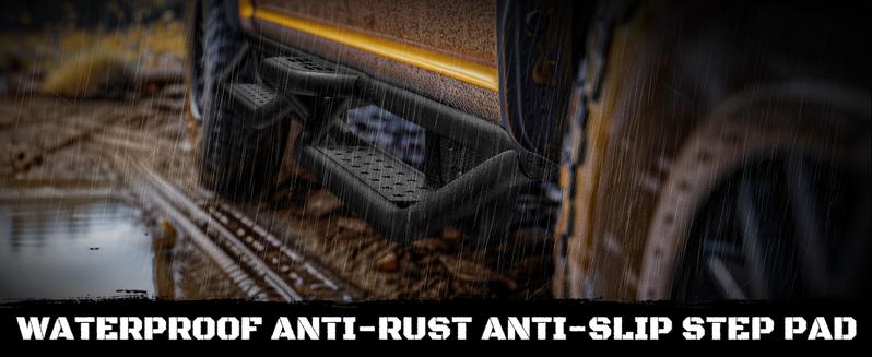 Dodge Ram 2019-2025 1500 New Body Style Crew Cab 4 Full Size Doors, 6" 2-Stairs Side Step Rails Coated Black Carbon Steel Nerf Bars ,Vehicle Accessories Automotive