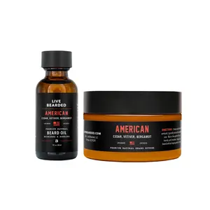 Live Bearded Essentials Beard Kit with Sweet Tamarind Coconut Oil, Vetiver, Cedar & Avocado for Hydrating and Repairing Hair Care