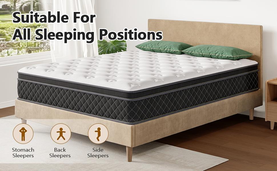 12 Inch Queen  in a Box, Medium Firm mattress king size bed position sleep support twin rolled comfort motion isolation hybrid memory furniture deals Foam Set High Quality Multi-Level Coil Spring gel saatva independent healthy pur certi fiber glass modern
