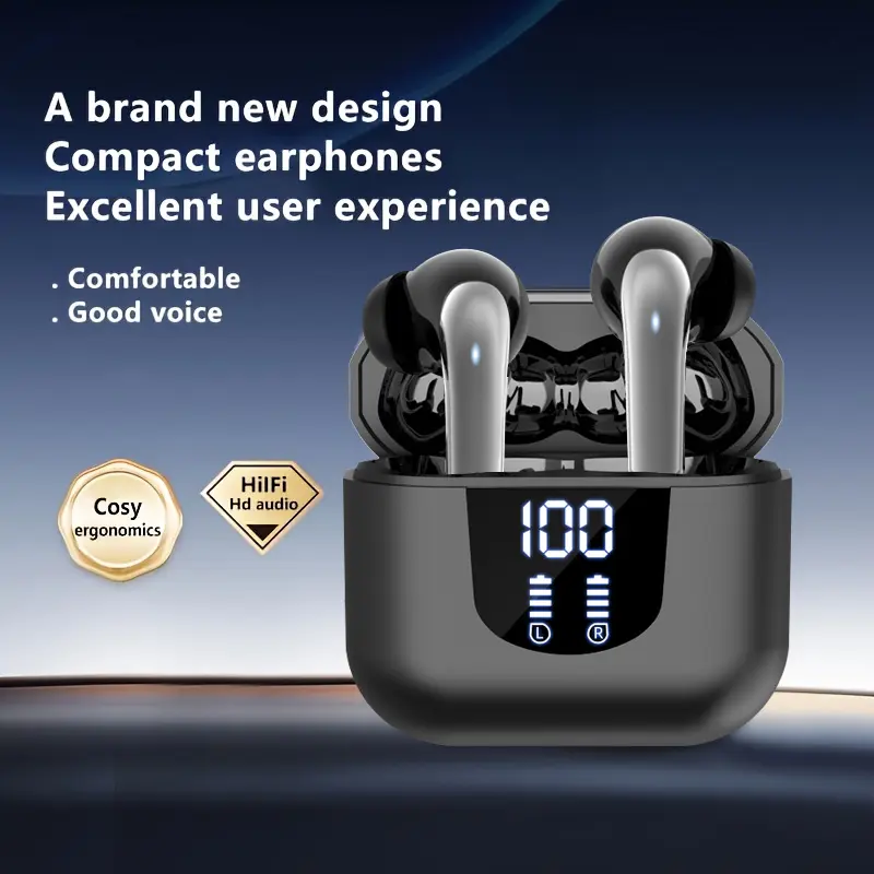 True Wireless Earbuds - Bluetooth 5.4 Earphones, Touch Operation, Digital LED Display, Master-Slave Switch, Ultra Long Battery Life, Compact Portable, Immersive Bass, Low Power Consumption, Perfect for Music Gaming, Birthday Gift, Mobile Phone Accessories