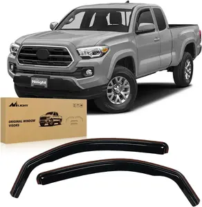 Nilight In-Channel Window Deflectors, 2PCS Vent Window Visors Rain Guards for Toyota Tacoma Access Cab/Double Cab 2016-2024 Vehicle, Car Exterior Truck Accessories