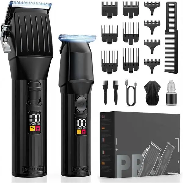 Professional Hair Clippers for Men Beard Trimmers Kit Zero Gapped Haircut Grooming Shaver Gift for Men Women Barber Kids (Black)