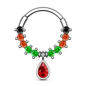 Oufer 16G Mysterious Gem Hinged Segment Septum Ring