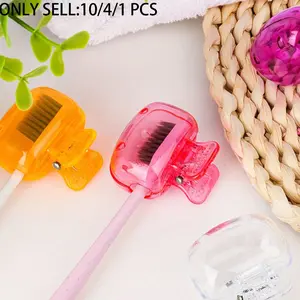 10/4/1 PCS-Portable Toothbrush Holder Set, Toothbrush Holder with Cover, Transparent Colorful Travel Toothbrush Covers, Plastic Clips for Bathroom, Home, Travel, Camping, School, Business