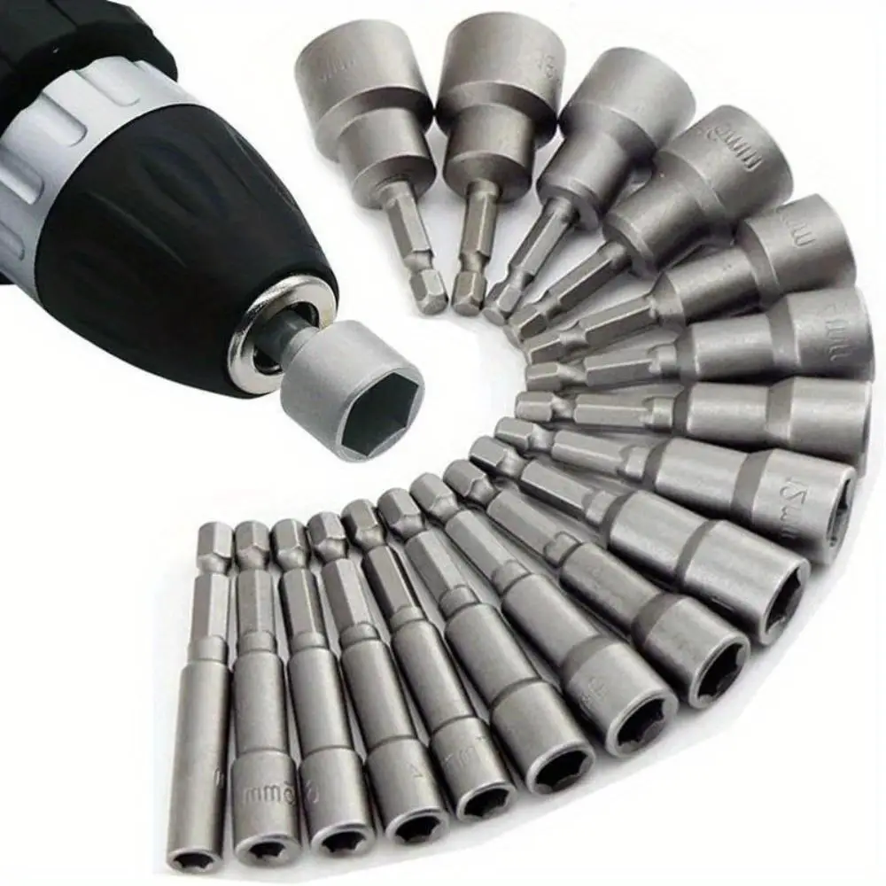 Power Nut Driver Bits, Power Tools Accessories, Cool Mechanic Tools, 1/4 Hexagonal Shank Screwdriver Bits, Nut Driver Socket Bits, Electric Tool Acces