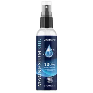 Vitamatic Pure Magnesium Oil Spray 8 OZ USP Grade No Unhealthy Trace Minerals Soothing Body Care Fast Absorption Multi-Purpose Use Natural Lightweight - Joint Relief