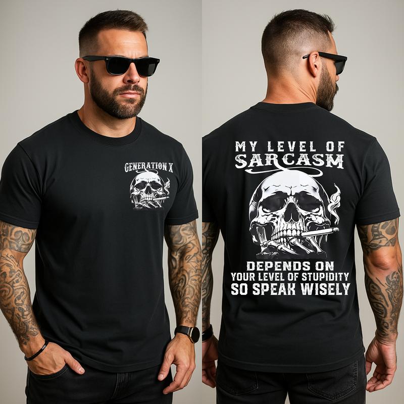 Custom T-shirt For Gen X My Level Of Sarcasm T-shirt Raised on Hose Water and Neglect 100% Cotton Two-Sided Design Women and Men Tshirt Casual