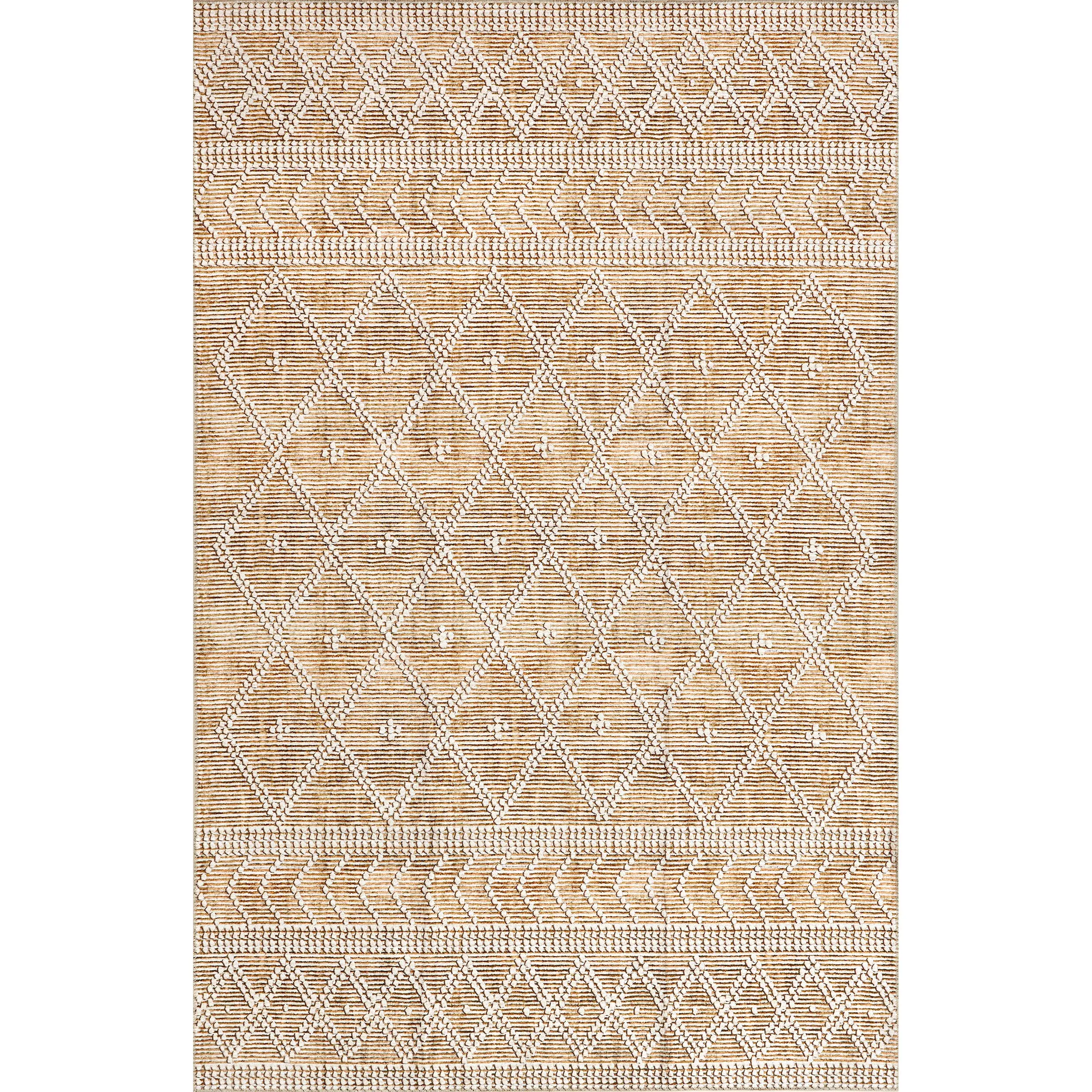 Úna Lattice Stain-Resistant Machine Washable Area Rug