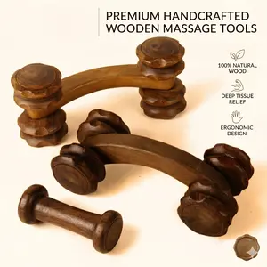 Natural Fragrant Wooden 4-Wheel Body Roller Massager - Multi-Functional Spiked Muscle Relief Roller for Back, Neck, and Legs