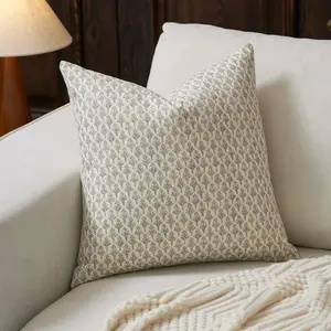 Floral  Pillow Block Print Couch Pillows for Living Room Decorative Neutral Accent Throw Pillow Covers, 1PC, Light Taupe