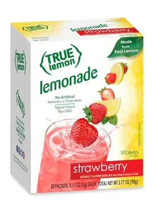 Beverage True Lemon Strawberry Lemonade Water Enhancer, 30 Count Sugar Beverage Sugar Drink Juice