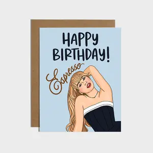 Sabrina Espresso Birthday Card