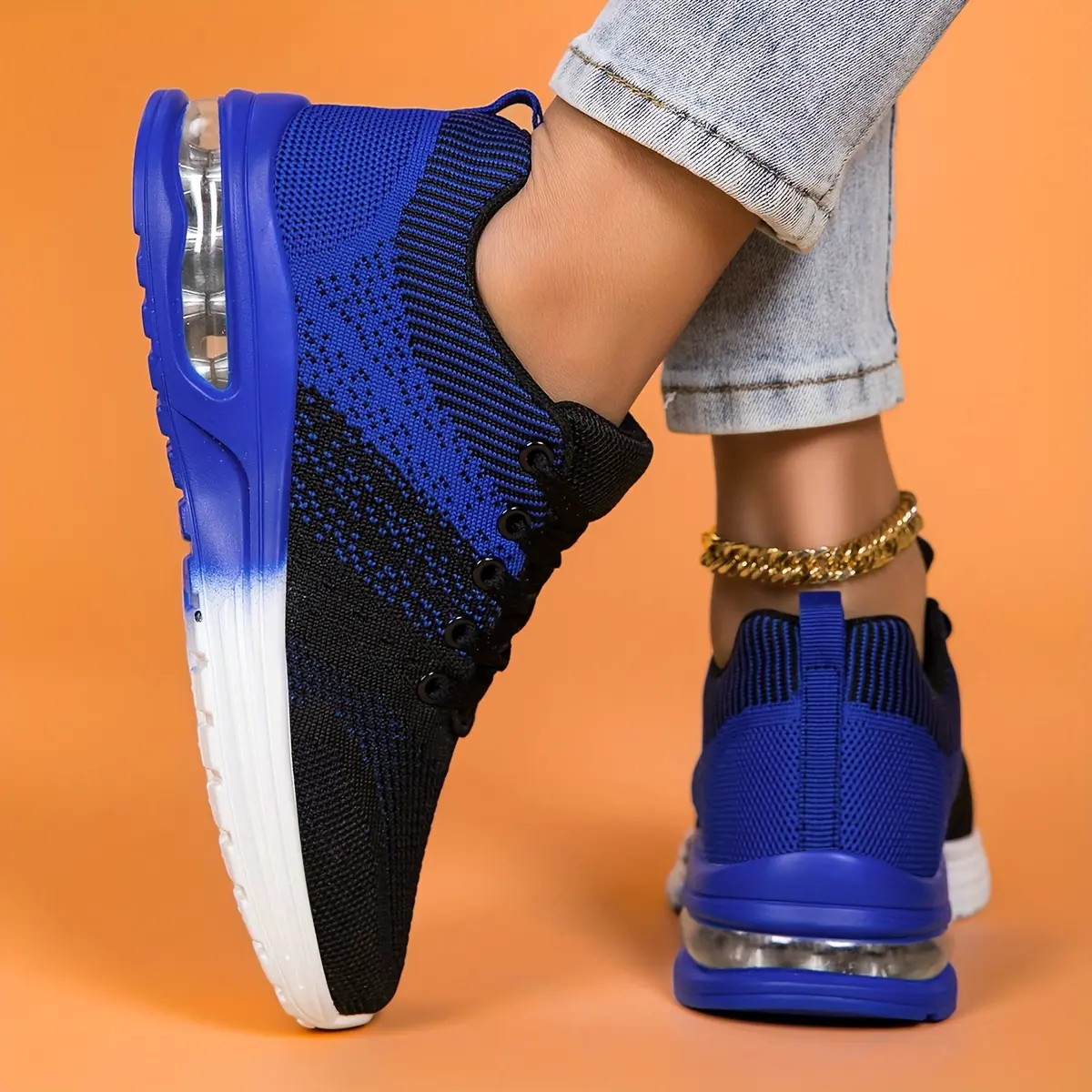 Women's Air Cushion Sneakers, Lightweight Breathable Synthetic Mesh Running Shoes with Soft PU Sole for All-Season Casual Wear, Female, All Seasons, Synthetics