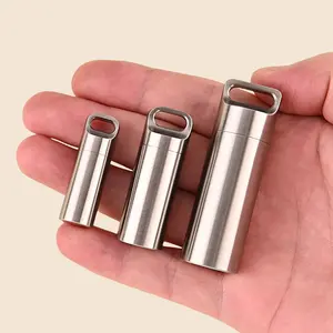Mini Waterproof Stainless Steel Storage Vials, Portable Pill Holders for Travel