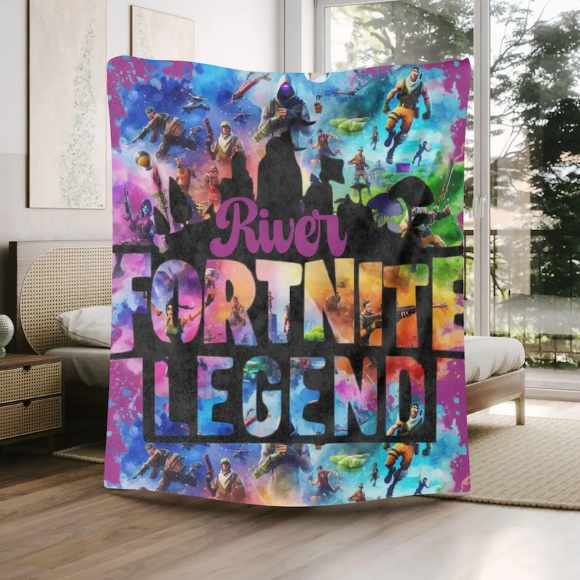 Battle Royale Decorative Graphics Gaming Flannel Blanket, Soft Warm Cozy Plush Throw, Gamer Gift for Teens Boys, Ideal for Gaming Room, Esports Birthday Christmas Holiday Present, Decorative Graphics Blankets