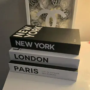 Glam Book Stack (Set of 3). Custom Coffee Table Decor. Black & White Books. "Paris, London, New York" Fashion Decor. Signs