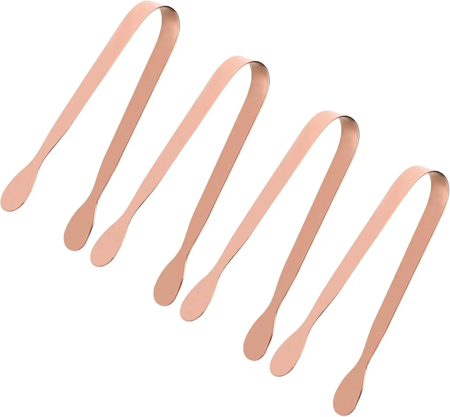 Rose Gold Mini Serving Tongs, Small Sugar Tongs Stainless Steel Ice Tongs Food Tongs Appetizers Tongs Serving Utensils for Party Tea Coffee Bar, Pack of 4