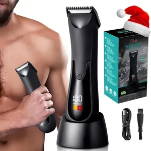 Largner Manscape Trimmer for Men, Ipx7 Waterproof, Light & Ceramic Blade, Body Groomer, USB-C Charging, No Nicks, Ideal Gift for Him