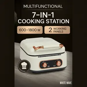 MBR Indoor Smokeless Electric Korean BBQ Grill, Non-Stick Removable Plate, Dual Cooking Surface, Adjustable Temperature, Dishwasher Safe, 1800W