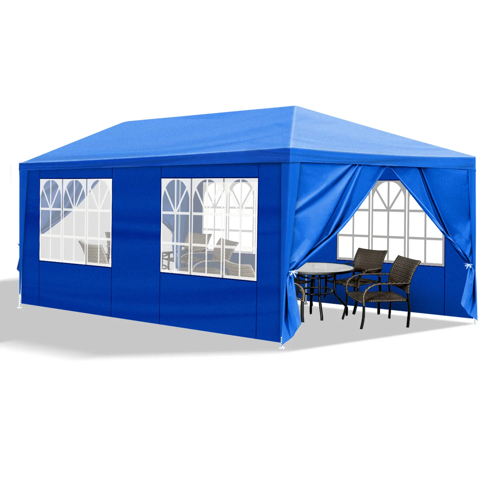 10'x20' Outdoor Party Tent - Waterproof Polyester Canopy, 6 Removable Sidewalls, Lightweight Weather Resistant Shelter, Portable Camping Beach Patio Wedding Gazebo, Lightweight Canopy