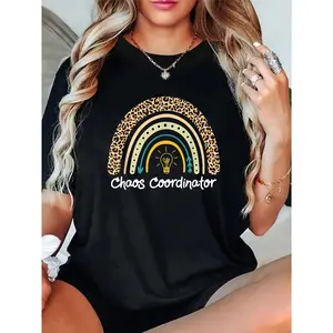 100% Cotton Unisex Chaos Coordinator Appreciation Week Nurse Rainbow Leopard T-Shirt - Choose Love Not Fear T-Shirt – Short Sleeve, Unisex Tee