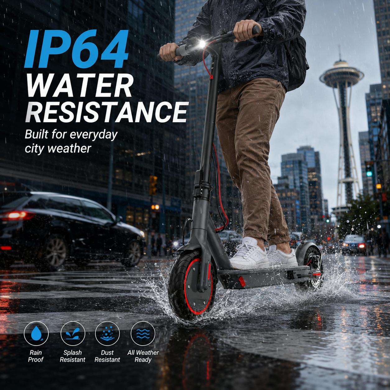350W Brushless Motor Foldable Adult Electric Scooter, 19 Miles Range Smart App Control Commuter E-Scooter with LCD Display