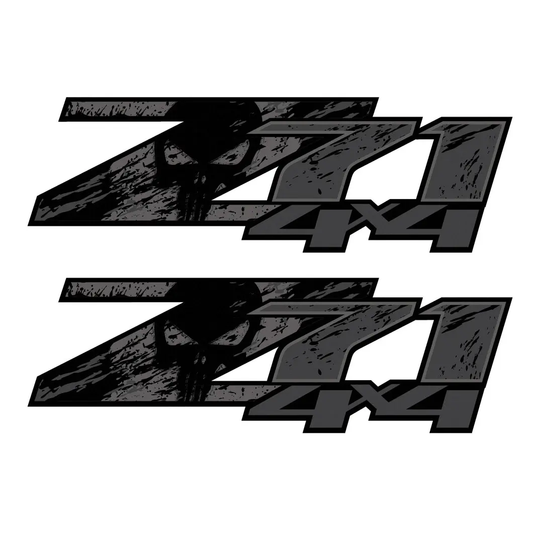 Z71 4x4 Skull Truck Decals Stickers for 1500 2500 / Black