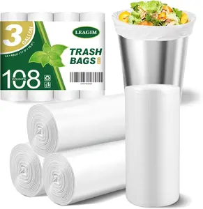 Small Trash Bags 3 Gallon, 108 Count Garbage Bags Bathroom Mini Trash Can Liners, fit 10-13 Liter Clear