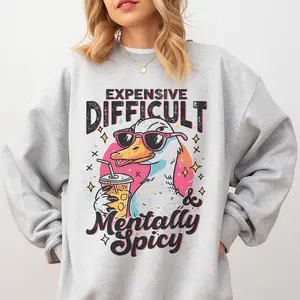 Mental Health Expensive Difficult And Mentally Spicy Sweatshirt - Ash Grey - Mental Health