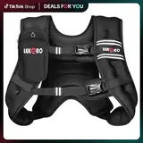 LEKARO Adjustable Weighted Vest (6-30lb) for Strength Training, Weighted Vests Women, Adjustable Protective Belt, Reflective Strips, Chest Size Compatibility, 20lb-Strength Fit (Up to 45), 25lb-Power Fit (Up to 45),outdoorfun