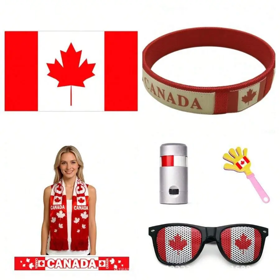 AESS Fan Kit For USA Canada Mexico 2026 Tournament, Includes Flag Scarf Clapper Face Paint, U