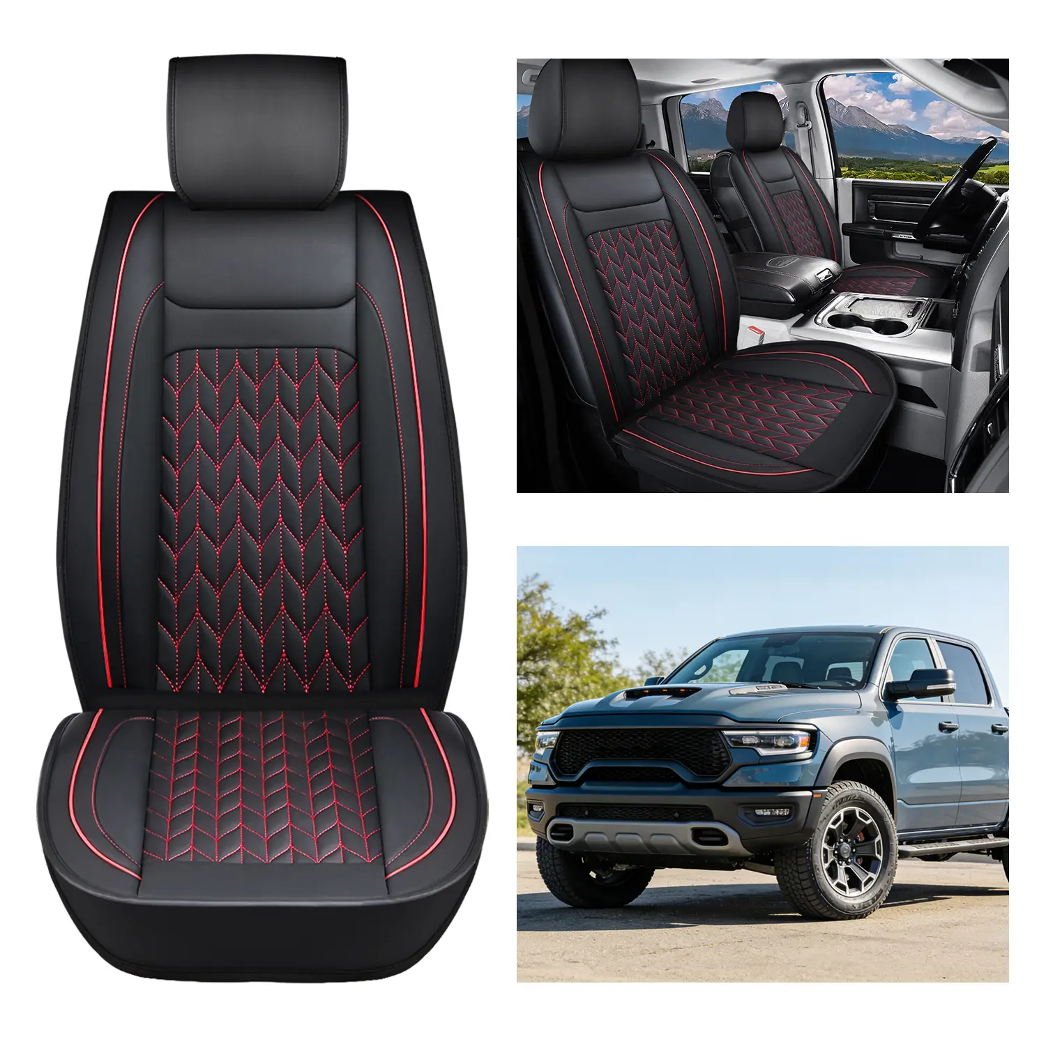 Nilight Car Seat Covers Custom Fit 2009-2024 Ram 1500 and 2010-2024 Ram 2500 3500 Waterproof Wear-Resistant Leather Anti Slip Cushion Front Set (2PCS Front Seat Cover) cover a car water car water Truck Autos  dealsforyoudays, Car Seat Protectors, Automoti