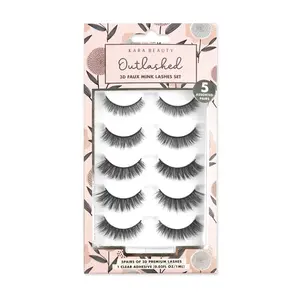 Kara beauty OUTLASHED 3D Faux Mink Lashes 5 ASSORTED PAIRS Eyelash Eyelashes