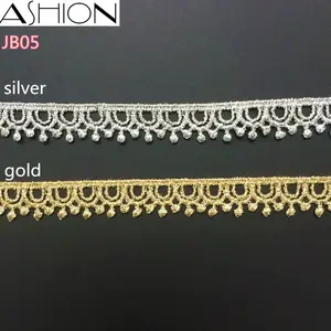 5 yards LP-JB05 Width 13mm gold and silver  Lace Fabric,DIY Garment Accessories,Sewing Edge Trim Wedding Lace,Lace Material