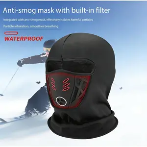 Autumn Cycling Warm Anti-Fog Full Face Mask, Motorcycle Bike Skiing Headgear, Windproof Soft Outdoor Gear, Bicycle Helmet Accessory