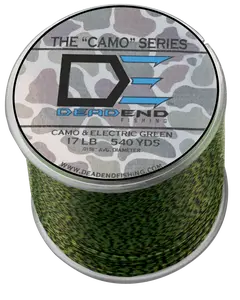 Camo & Electric Green Fishing Monofilament Line - 17Lb - 540 Yards