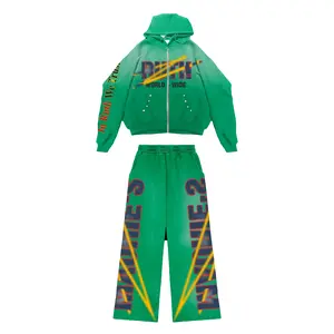 Women's Ruth Maurie Cosmo 2-Piece Streetwear Set - Long Sleeve Jacket with Print, Zipper, Pockets, Activewear Athletic Casual Outfit