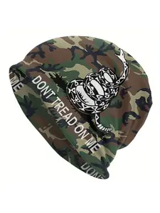 Camouflage Camo Don't Tread On Me Men's Comfortable Pullover Hat Bonnet Hats Men Skullies Beanies Novelty Hats