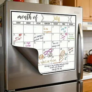Magnetic Refrigerator Month Plan Board, Erasable Calendar with Weekly and Monthly Design, Perfect for Home Tasks and Reminders