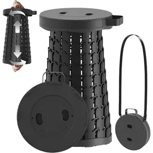 2025 Upgraded Portable Folding Stool, Collapsible Stools, 600lbs Max Weight, Lightweight But Sturdy, Telescoping Foldable Camping Stool for Outdoor Fishing Hiking Travel BBQ