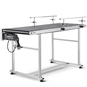 VEVOR BeltConveyor, 59x 19.7 inch Conveyor Table, Heavy Duty Stainless Steel Motorized Belt - Conveyor for Inkjet Coding Applications Powered PVC Belt Anti - Static Adjustable Speed (Double Guardrail)VEVOR Super Brand Day