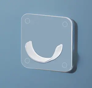 2pcs Clear Shower Curtain Rod Holder, Modern ABS Punch-Free Curtain Rod Rack For Bathroom Home Bathroom Decor Fall Decor Bathroom Accessories Back To School