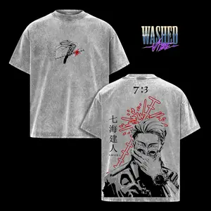 Retro Heavy Limited Vintage Nanami Kento Shirt, Nanami 7:3 Technique, Jujutsu Kaisen Nanami, JJK Anime Shirt, Anime Oversized T Shirt Sweatshirt and Hoodie Washed Menswear Top, Streetwear Anime Clothing, Unisex Anime Tee