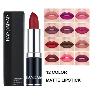 Handaiyan Matte Lipstick, Long-Lasting Moisturizing Hydrating Velvet Finish, Waterproof High Pigment Lips Makeup, Easy Application, 3.5g