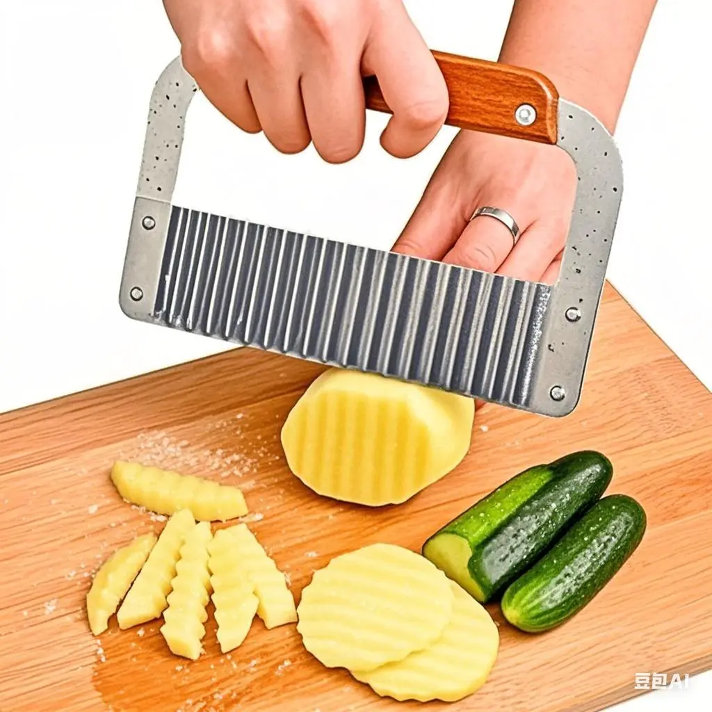 Stainless Steel Potato Cutting Tool, Potato Cutter, 1 Count French Wave Knife, Deep Ripple French Fries Slicer, Soap Cutting Knife, Vegetable Slicer, Kitchen Gadgets, Utensils