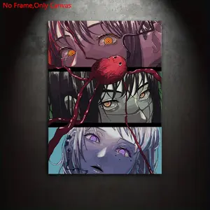 1 Piece/Set Frameless Canvas Painting Print Poster,Classic Dark Fantasy Bloody Anime Pop Art,Chainsaw Man Makima Eyes,Perfect Gift for Japanese Manga Lovers,Ideal Gift for Bedroom,Office,Living Room,Dorm Hallway,Kitchen,Mural,Wall Decoration,Room Decor