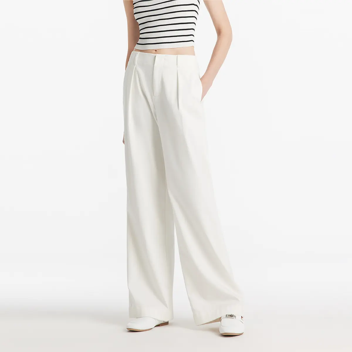 GOELIA Oil-Resistant Wide Leg Full Length Women Jeans