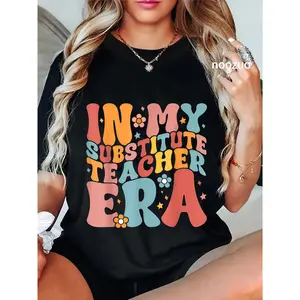 100% Cotton In My Substitute Teacher Era Retro Groovy Back To School T-Shirt